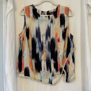 DKNY Women’s Size Large Sleeveless Linen Tank Top‎  Chic Classy Spring Summer